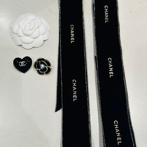 2023 CHANEL HOLIDAY PACKAGING; CHARMS AND RIBBON AND CAMELLIA; LIMITED EDITION